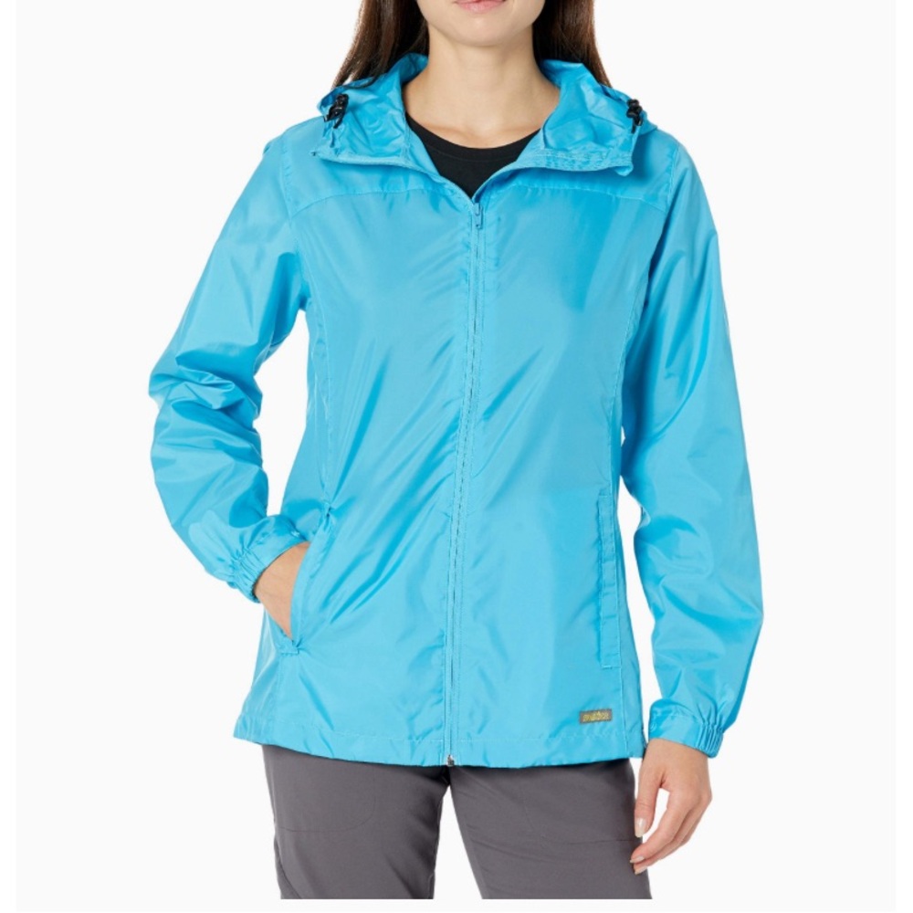 Solstice Women’s Cyan Blue Waterproof Trail Rain Jacket, Size Small, Outdoors